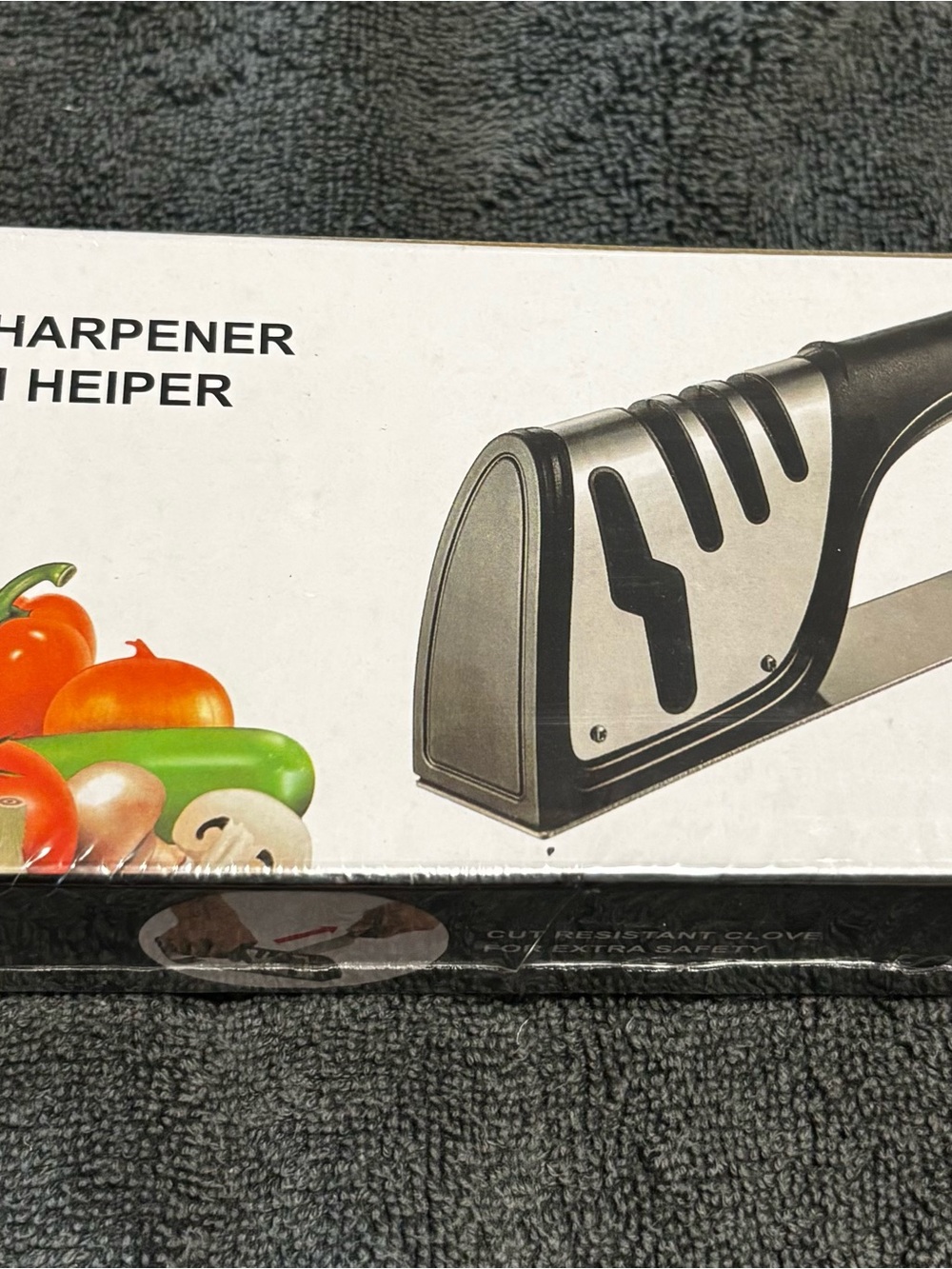 Black and Silver Manual Knife Sharpener - Durable Kitchen Tool
